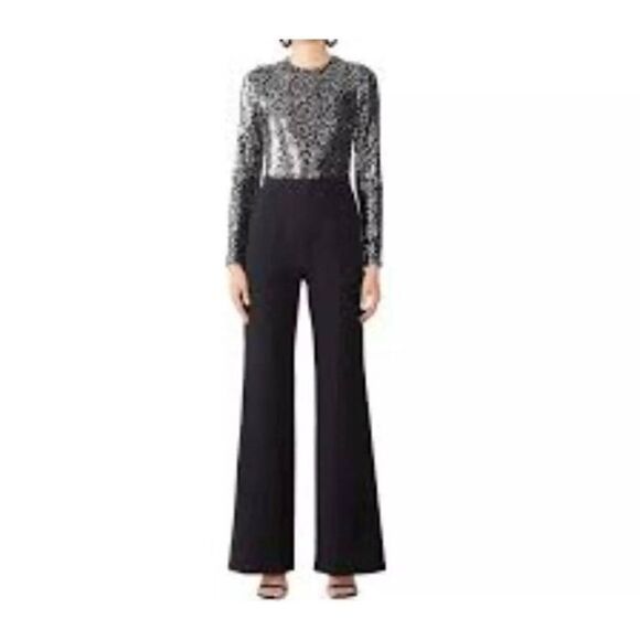 Black Halo Lazaro Sequined Jumpsuit Size 4 - Picture 1 of 5